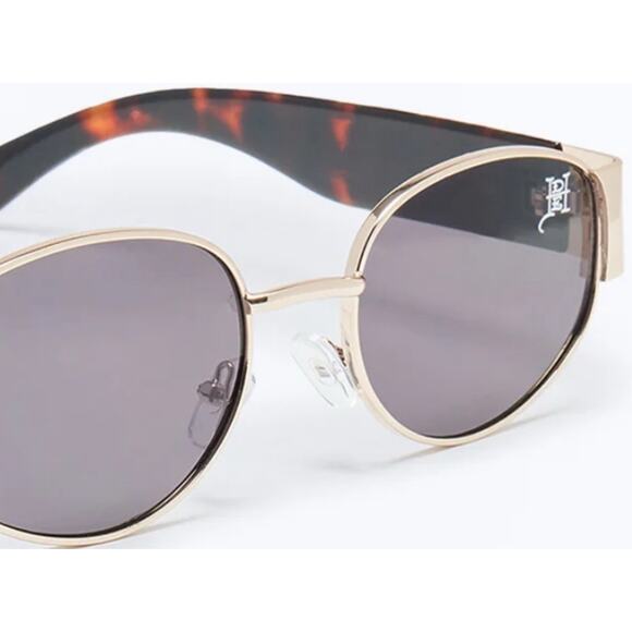 Ed Hardy Dragon Sunglasses Y2K Oval Tortoise Shades Black Gold Streetwear NWT main image 6
